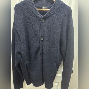 Uniqlo Men's Soufle Yard Cardigan, Navy (Sz. L)